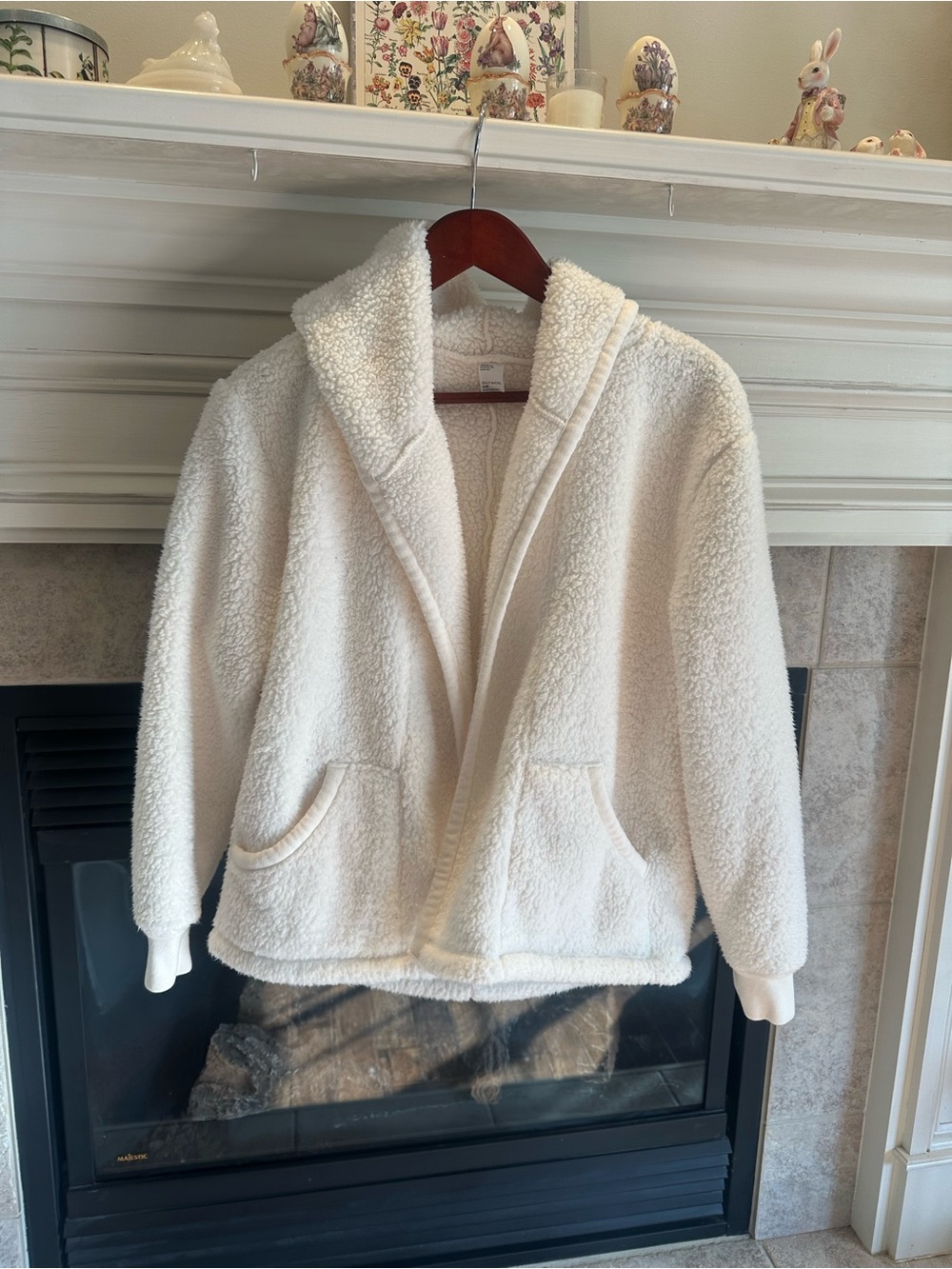 Gilly Hicks Cream Sherpa Hooded Jacket